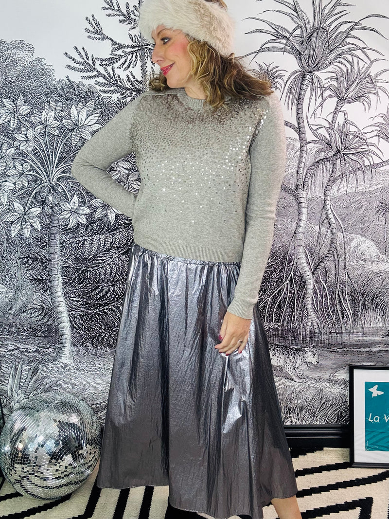 Elsie Cascading Sequin Fine Knit Jumper