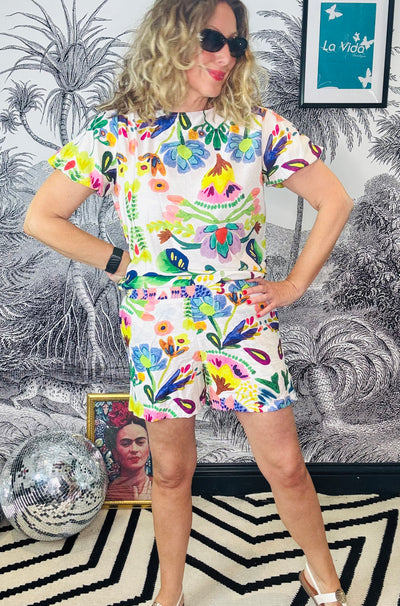 Maddie Floral Fiesta Shorts
