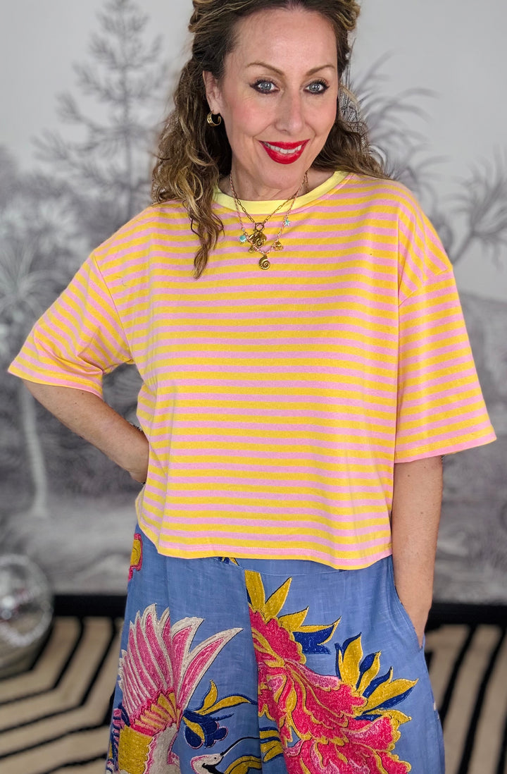 Clara Classic Breton Stripe Relaxed Fit Tee