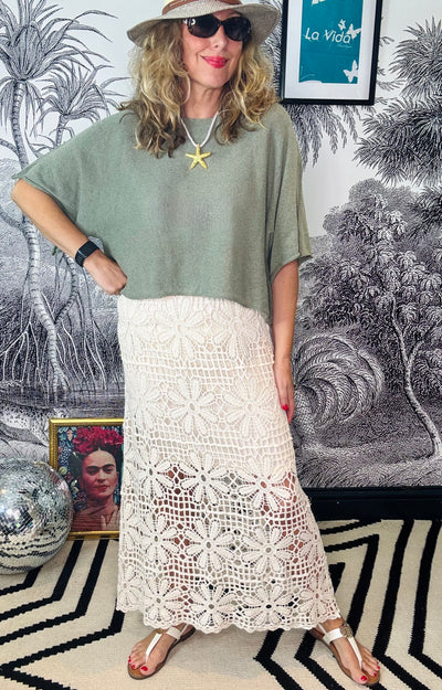 Una Short Sleeve Loose Fit Knitted Top