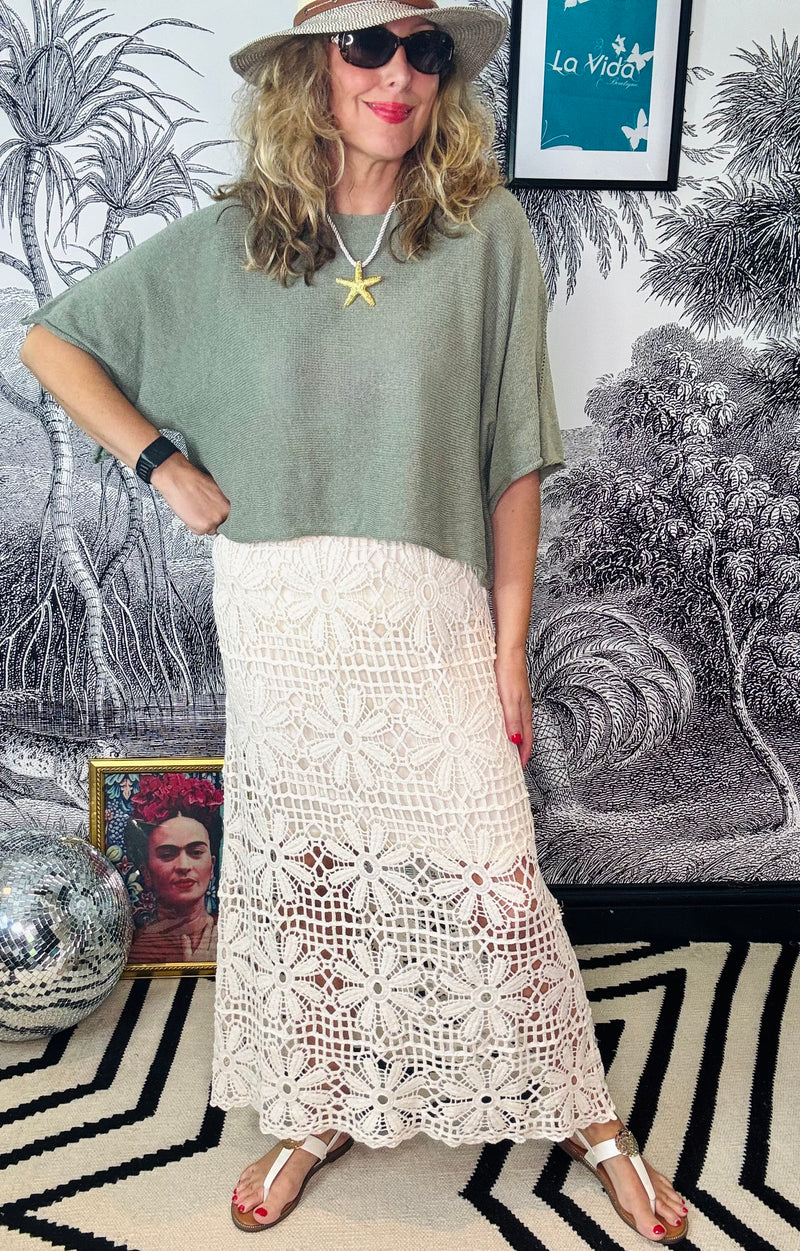 Maria Crochet Maxi Skirt