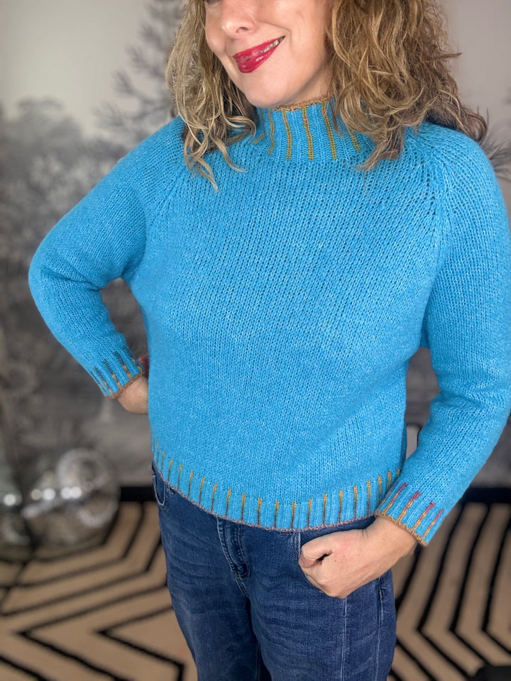 Stripe Neck Knit Jumper