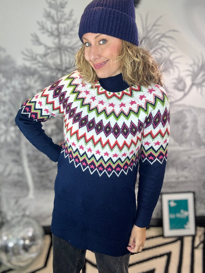 Fern Fairisle Knitted Jumper Dress