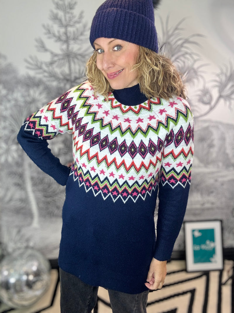 Fern Fairisle Knitted Jumper Dress