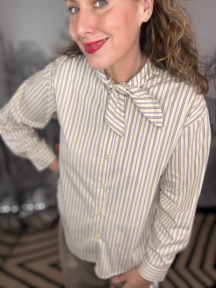 Suzy Striped Bow Shirt