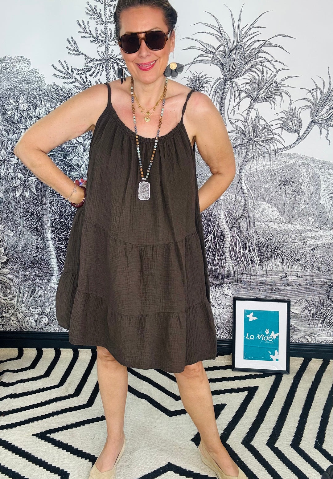 Corfu Mini Cheesecloth Tiered Dress