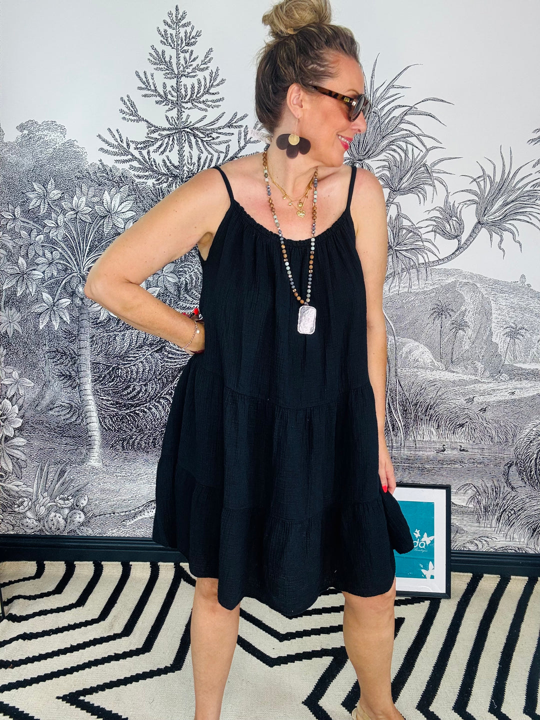 Corfu Mini Cheesecloth Tiered Dress
