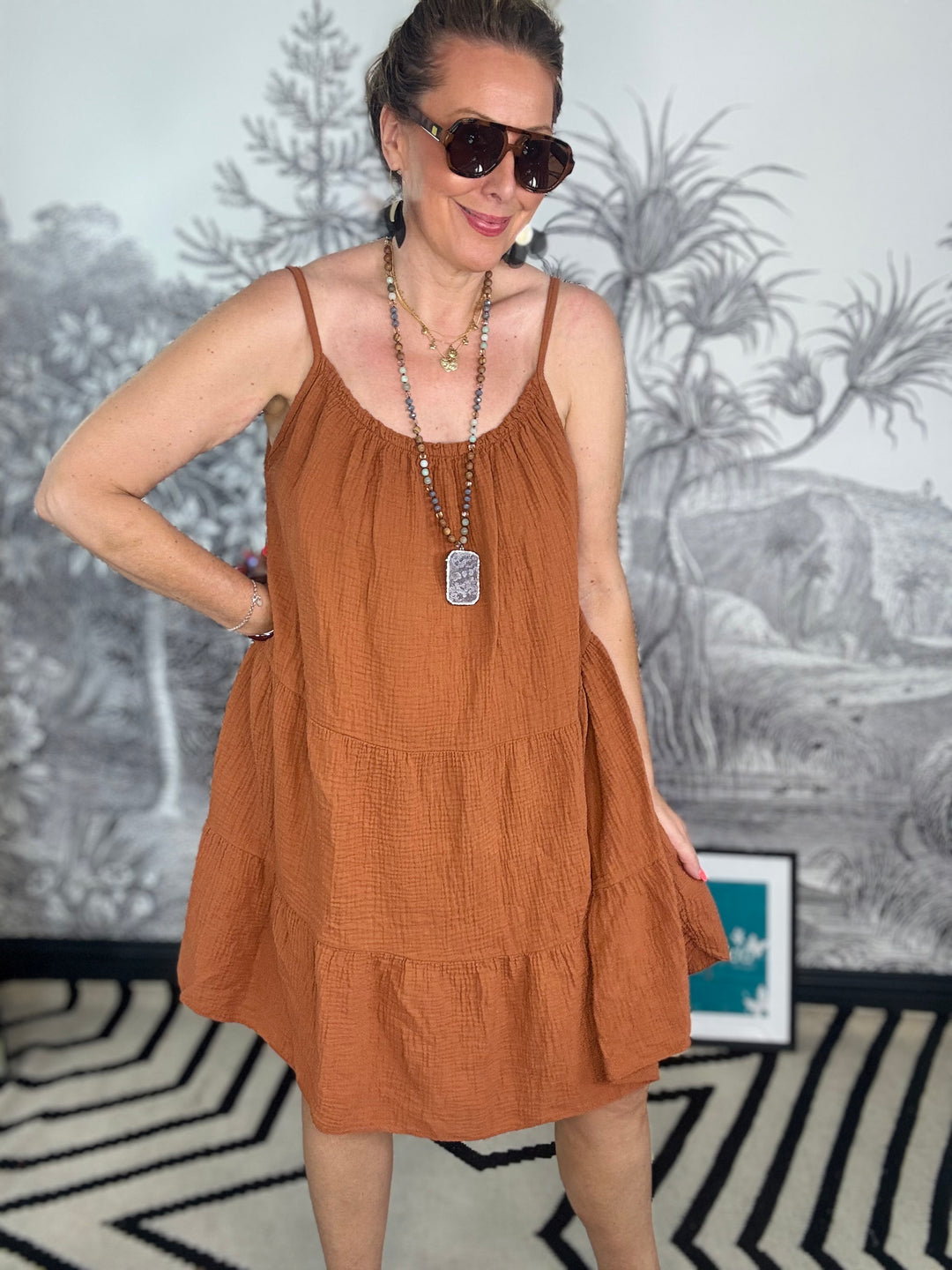 Corfu Mini Cheesecloth Tiered Dress