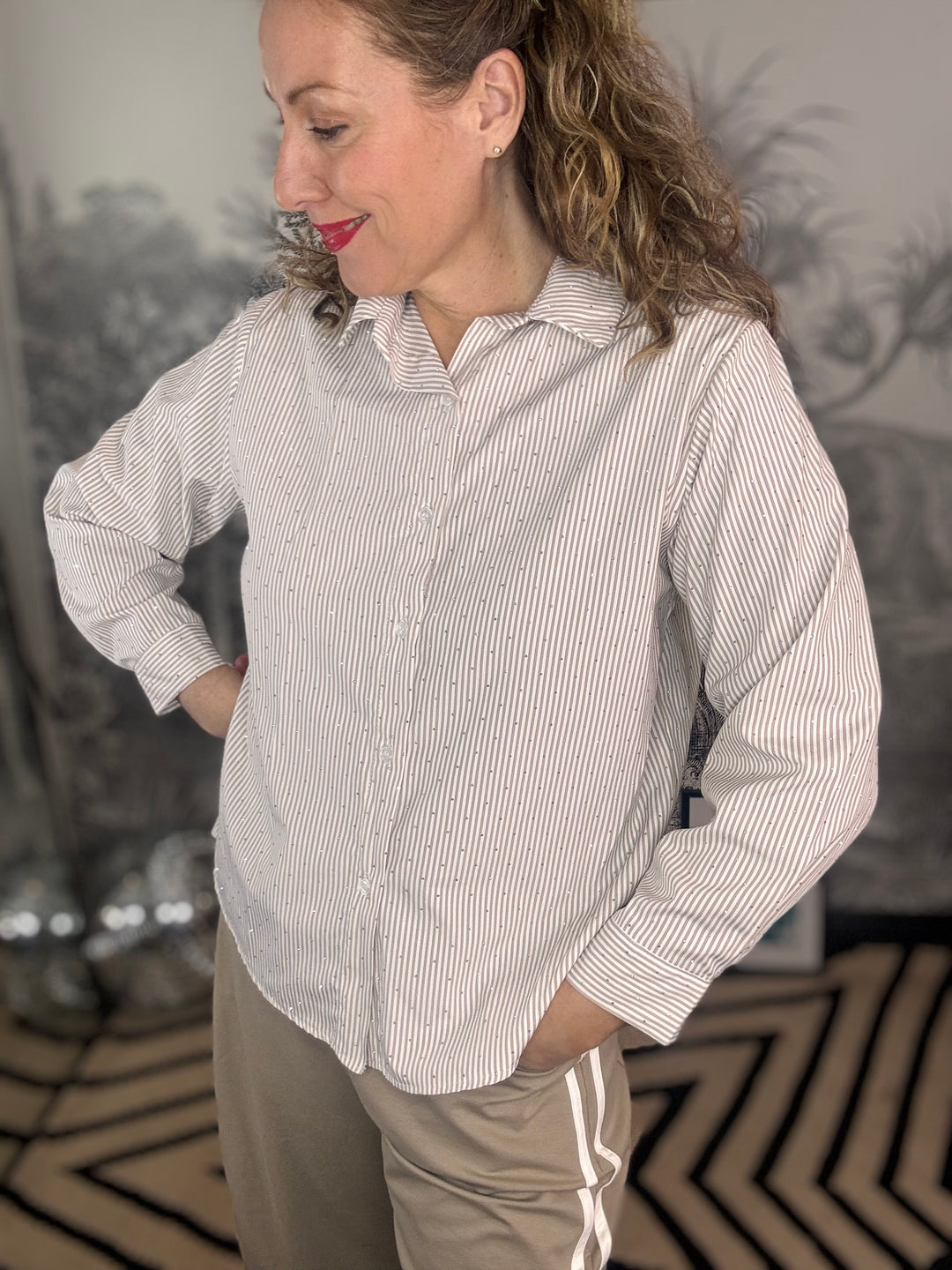 Dolly Diamante Stripe Shirt