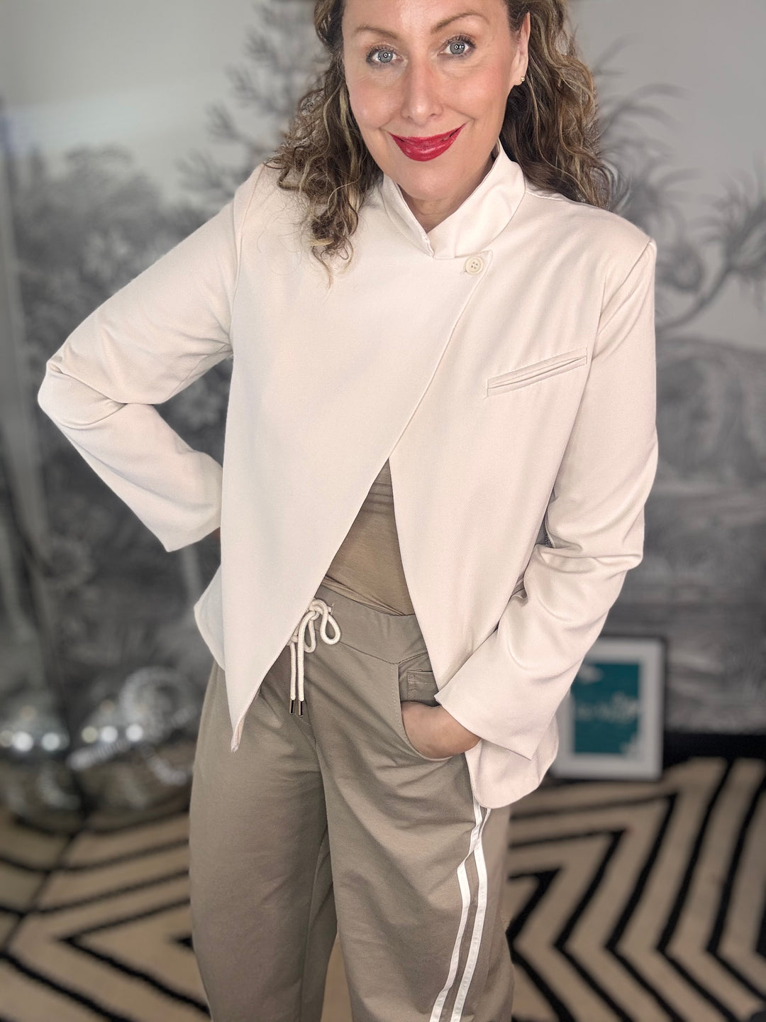 Anika Asymmetric Wrap Blazer