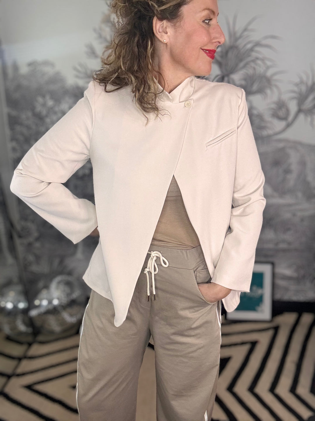 Anika Asymmetric Wrap Blazer