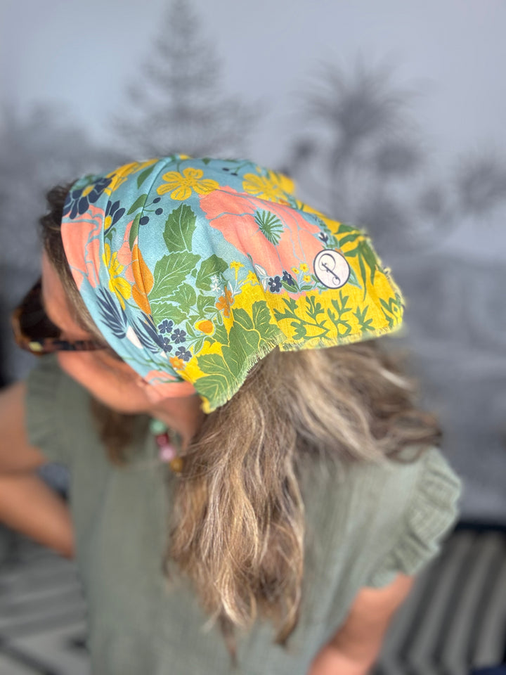 Cotton Bandana  in Blue Blooms