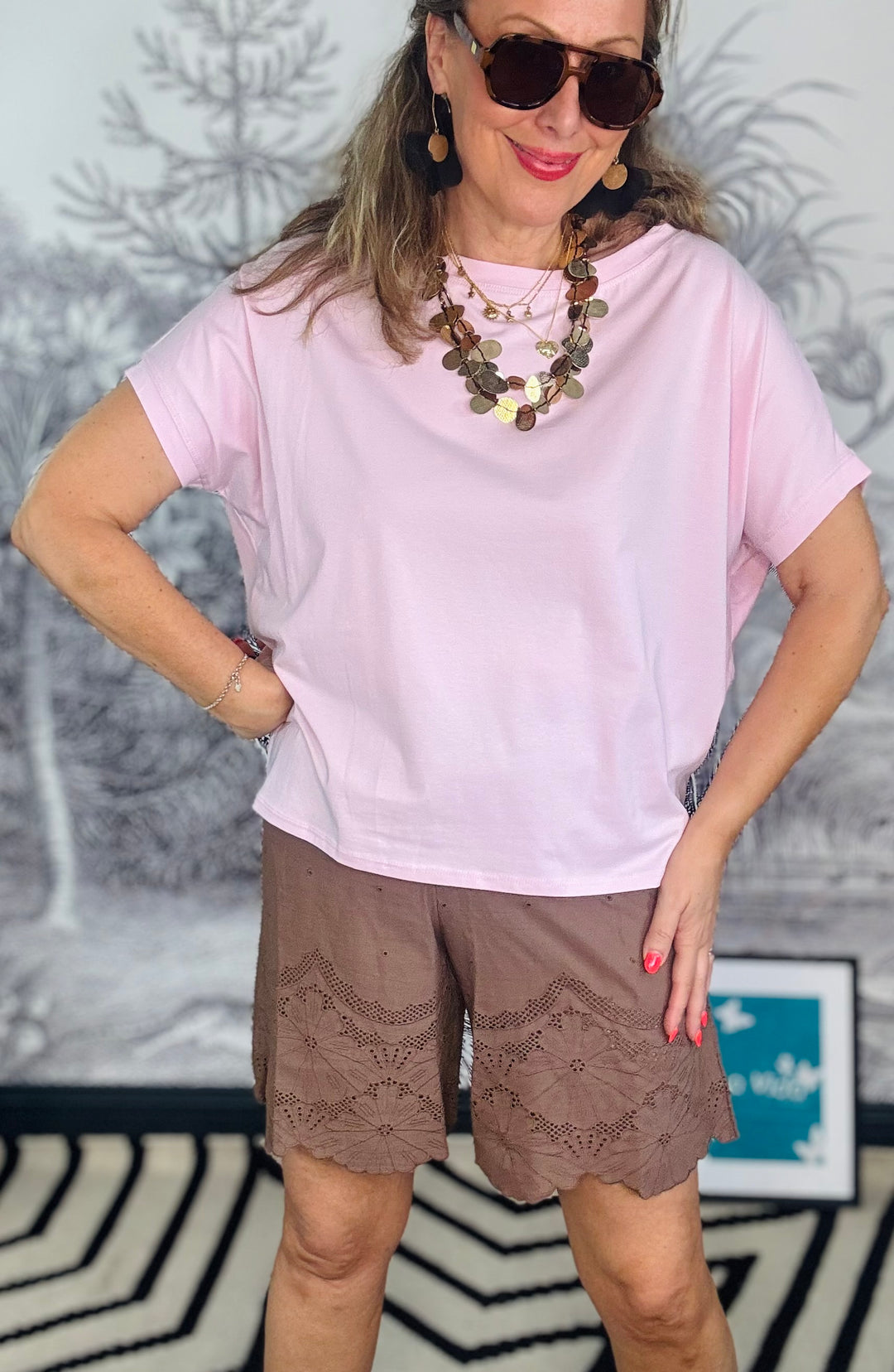Agneta lace shorts in Espresso
