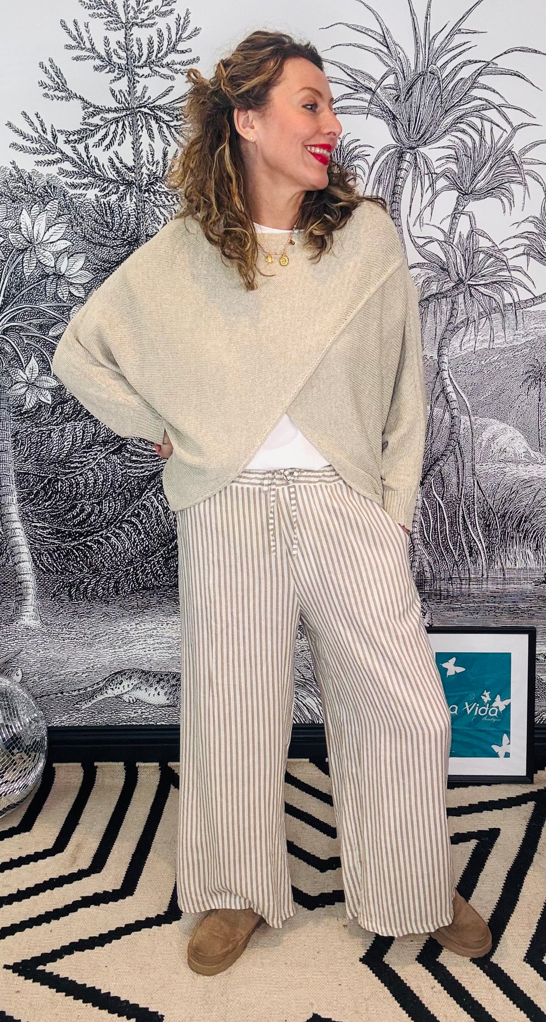 Cassie Crossover Jumper in Cotton/Acrylic
