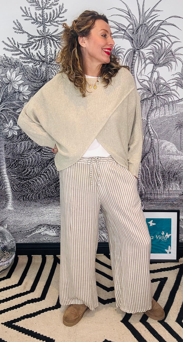 Cassie Crossover Jumper in Cotton/Acrylic