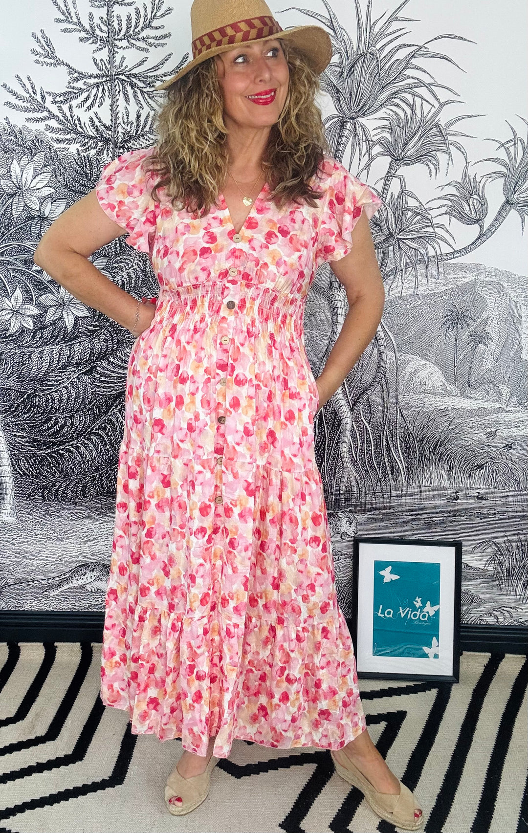 Petal Angel Sleeve Maxi Dress