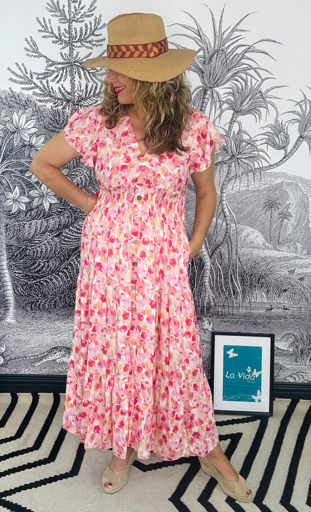 Petal Angel Sleeve Maxi Dress
