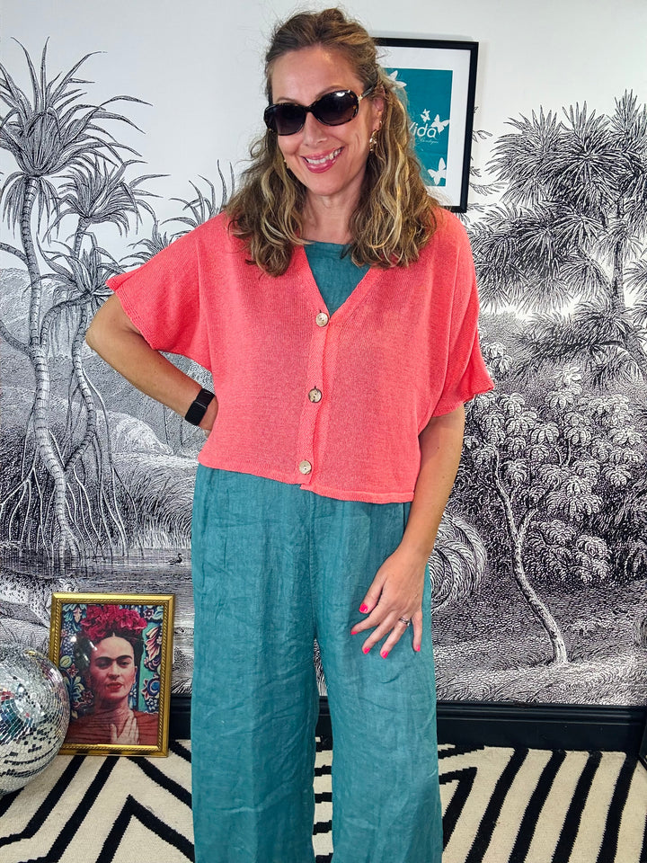 Padstow Short Sleeve Cotton Cardigan