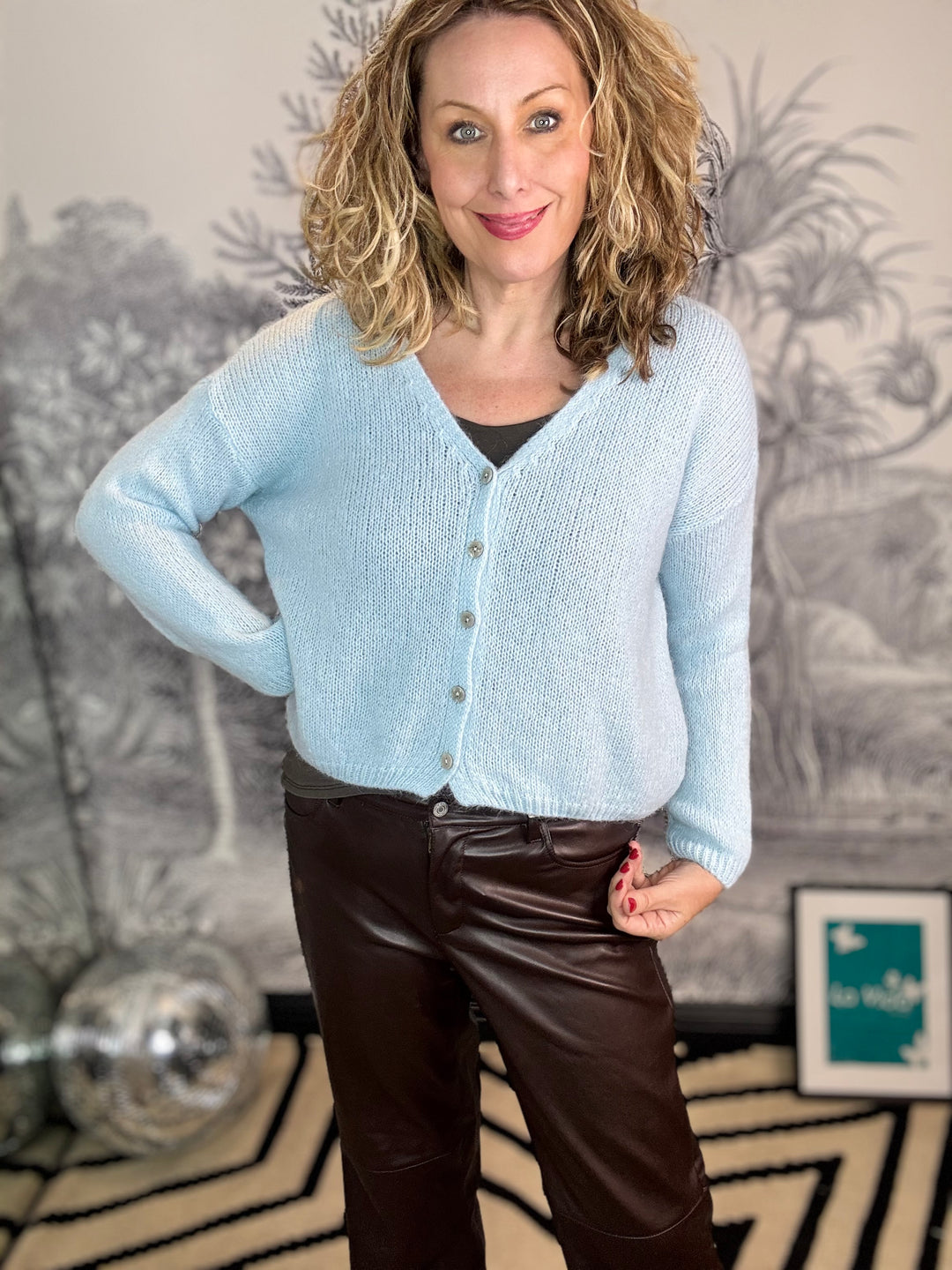 Sukie V-Neck Mohair Cardigan