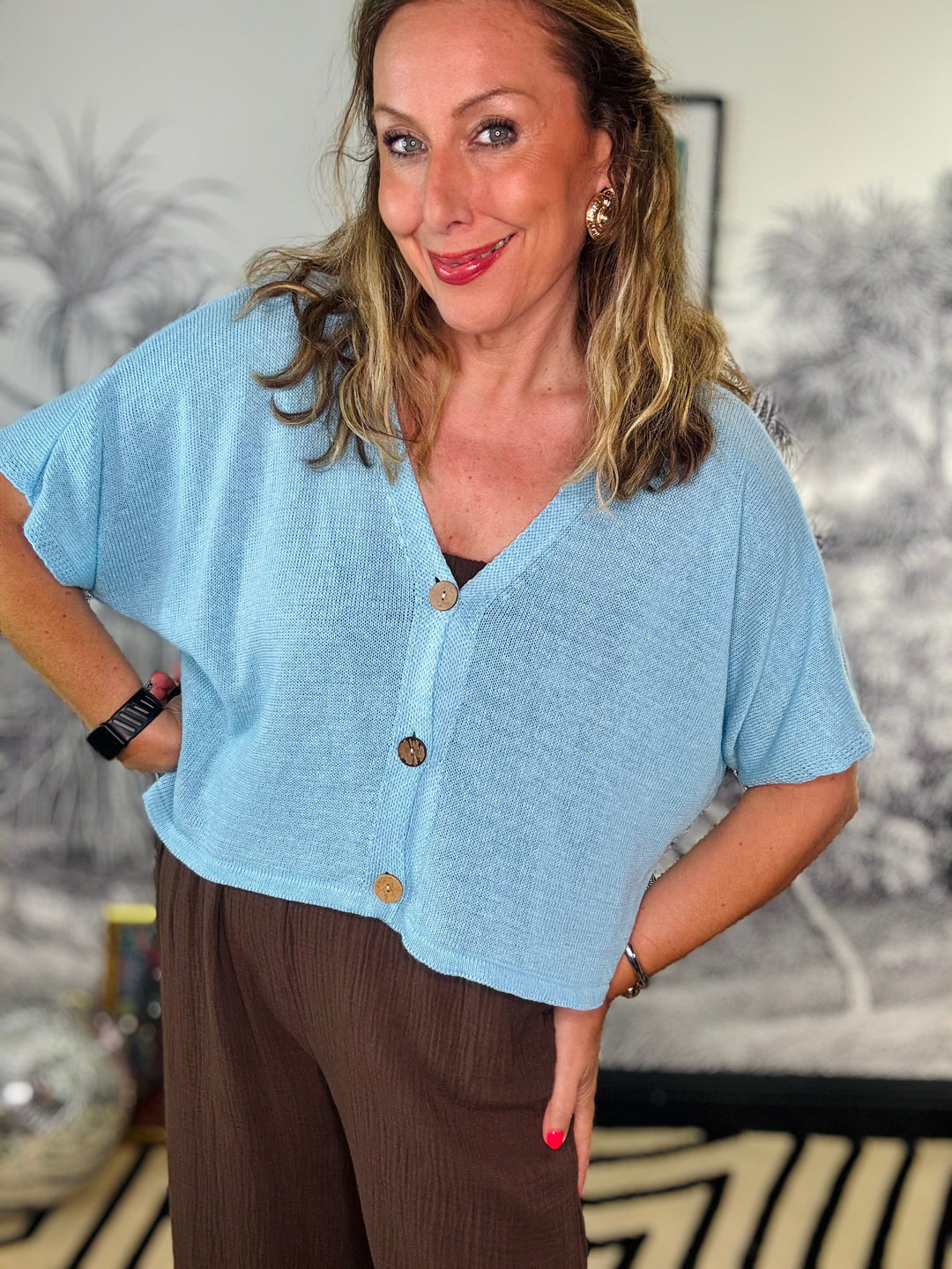 Padstow Short Sleeve Cotton Cardigan