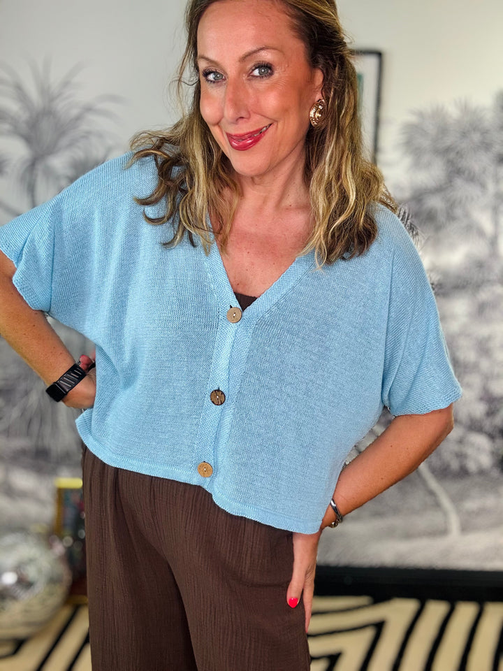 Padstow Short Sleeve Cotton Cardigan