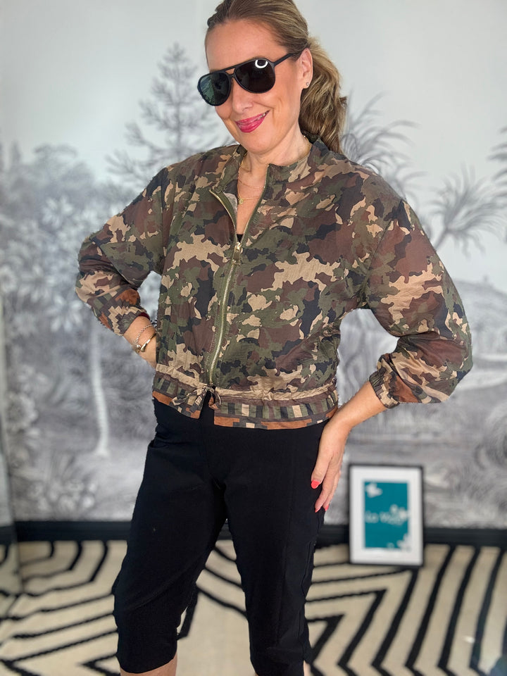 Amanda Sheer Camo Print Jacket