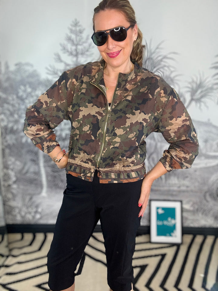 Amanda Sheer Camo Print Jacket