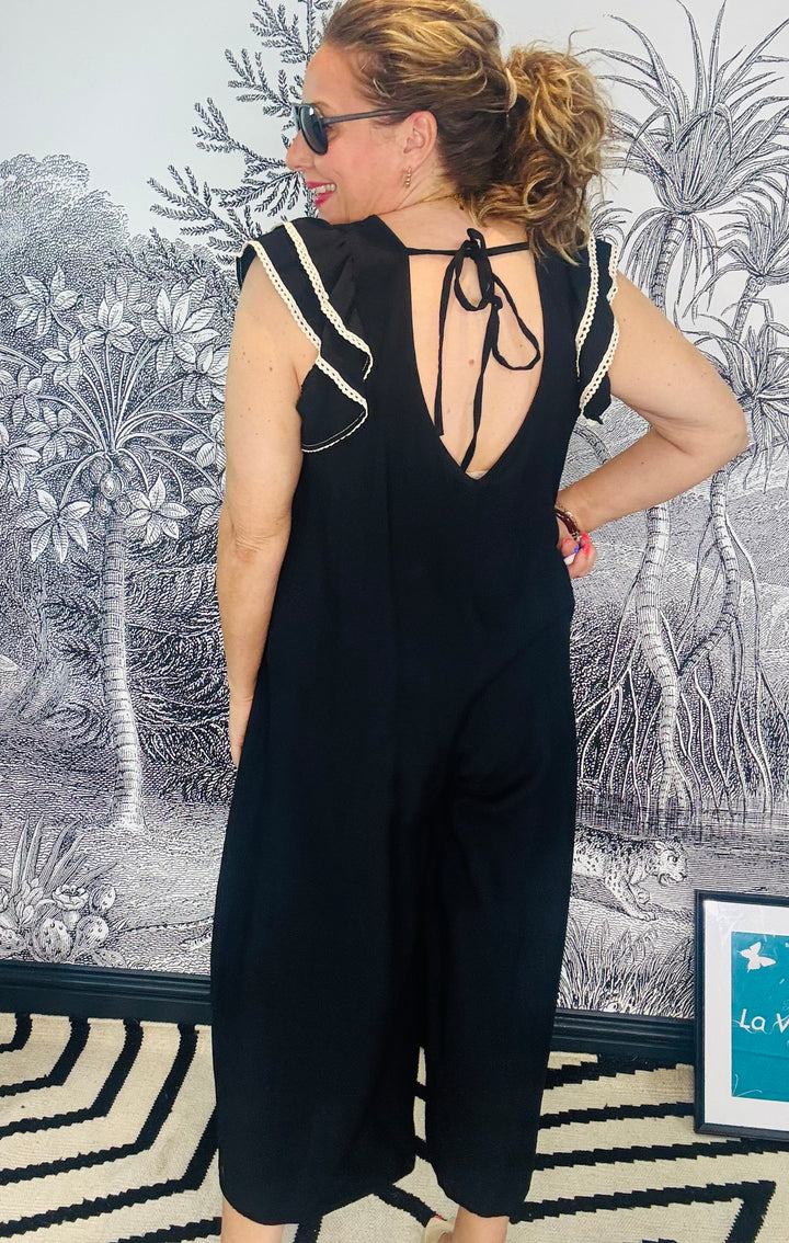 Antigua Embroidered Palm Tree Jumpsuit