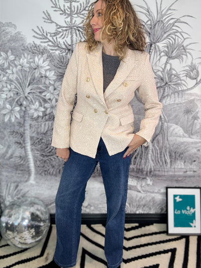 Reine Sequin Tweed Blazer