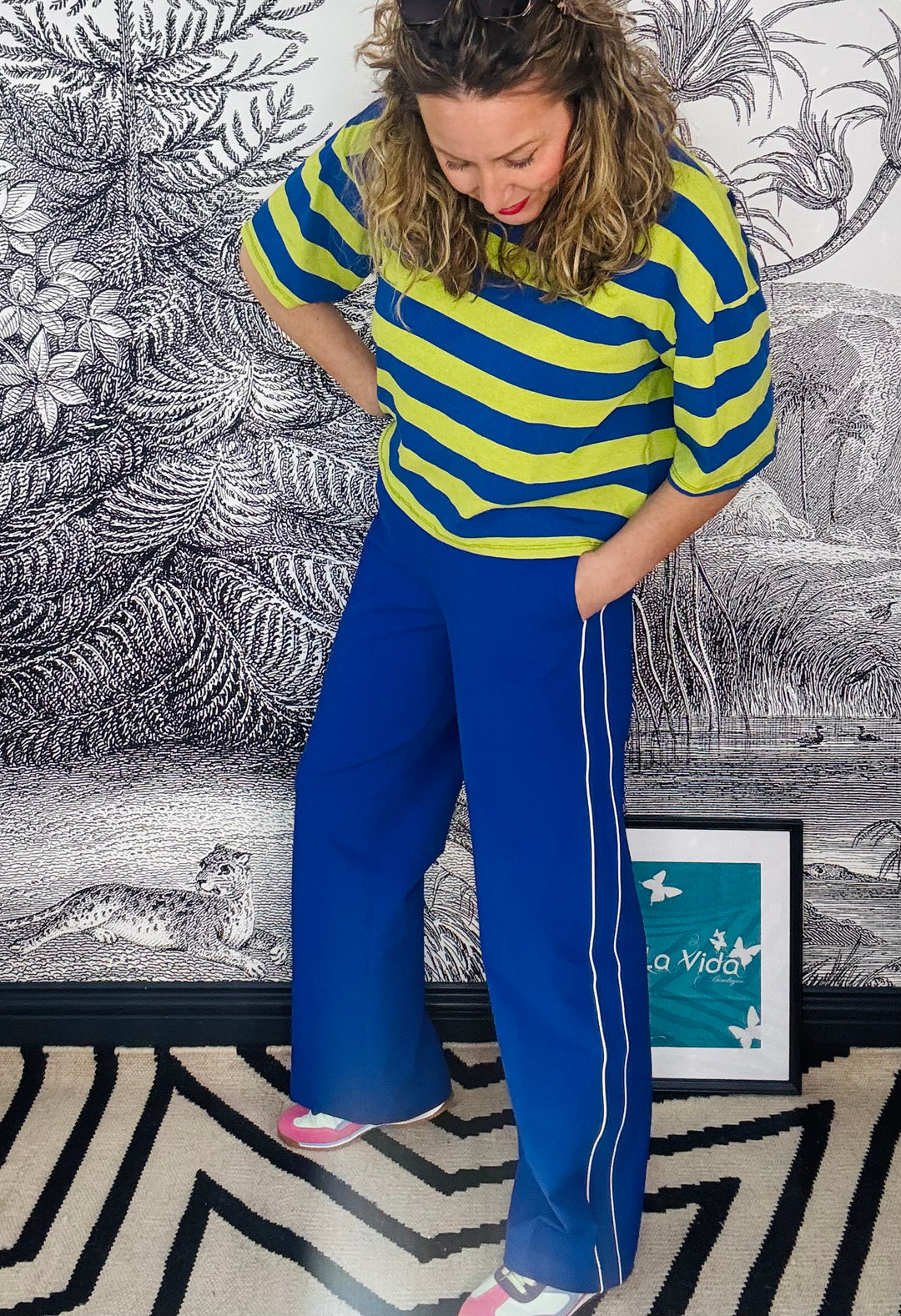 Colette Punta Piping Trouser in Cobalt Blue L33