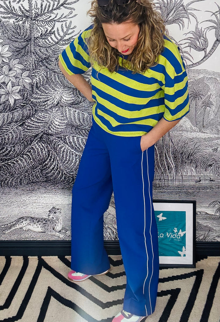 Colette Punta Piping Trouser in Cobalt Blue L33