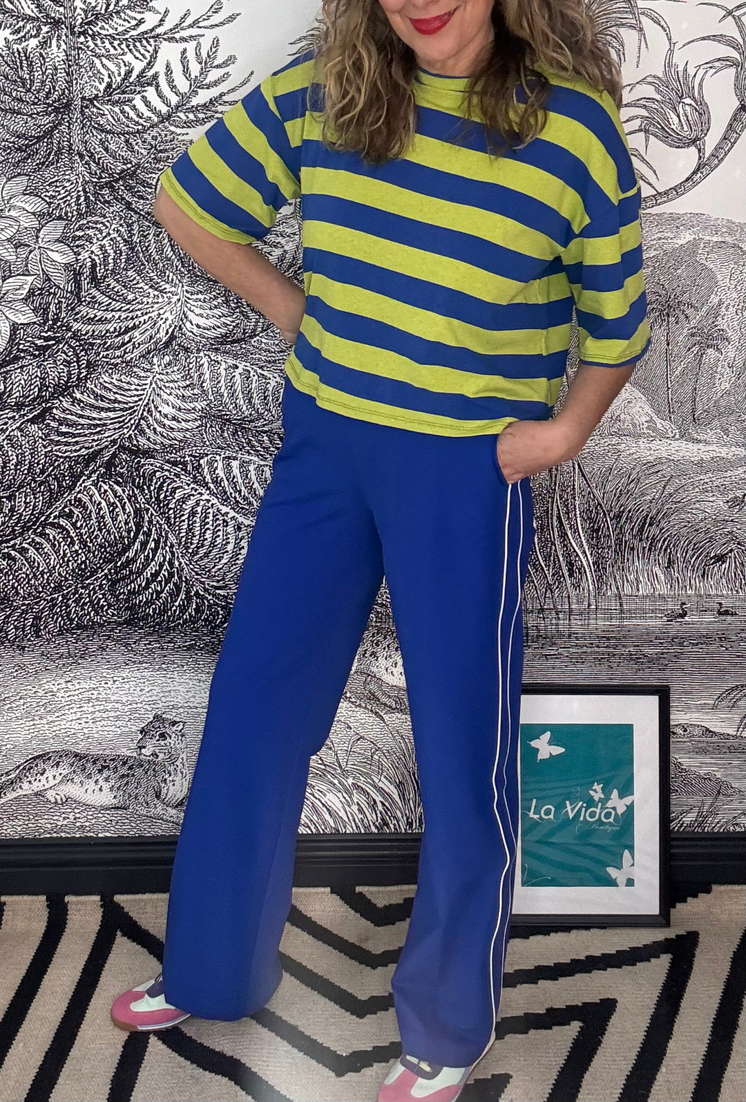 Colette Punta Piping Trouser in Cobalt Blue L33