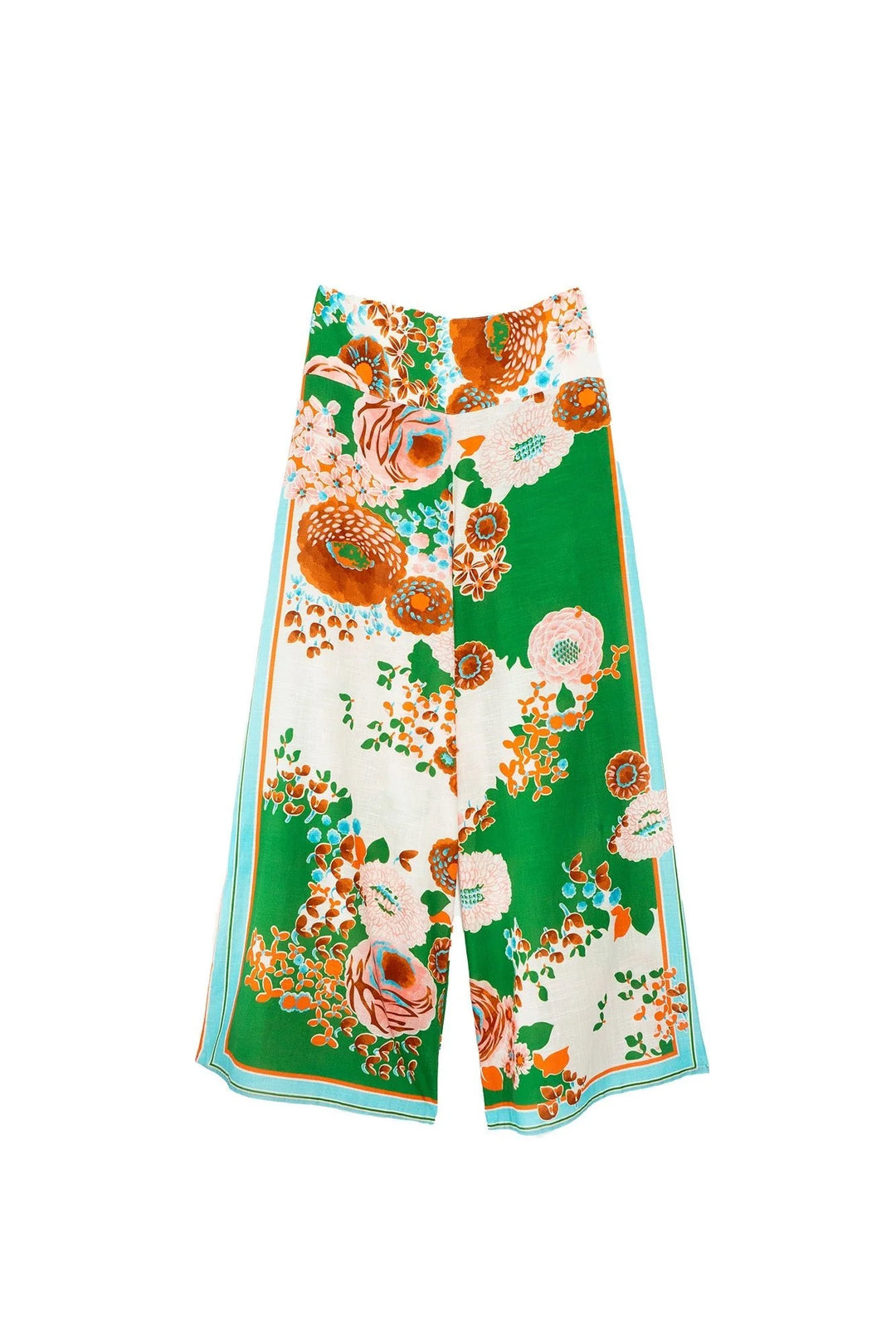 Kitsch Bouquet Green Palazzo Pants