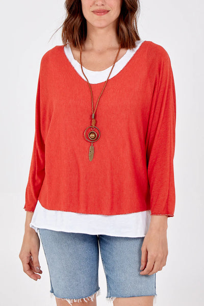 Lucy Double Layer Top with Necklace
