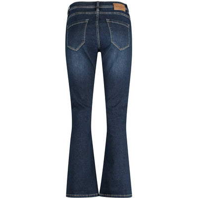 Babette Crop Flare Jeans in Classic Blue Denim