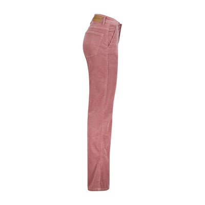 Babette Corduroy Flare Jeans in Wild Rose