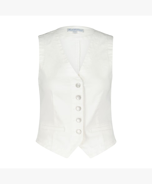 Lisa Cotton Waistcoat in Off-White