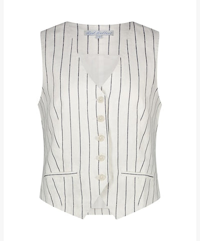 Colette Cotton Linen Striped Waistcoat