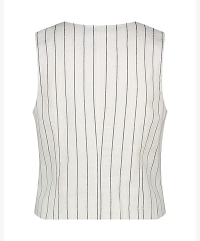 Colette Cotton Linen Striped Waistcoat