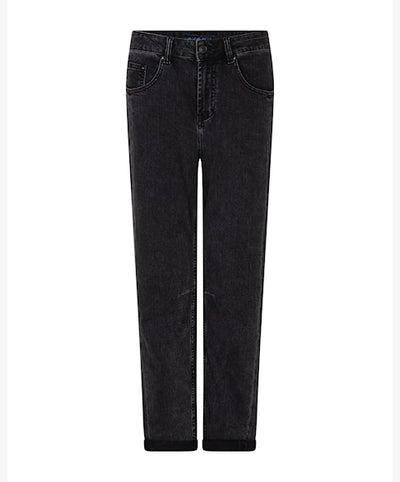 Caitlin Side Patch Barrel Jeans in Black