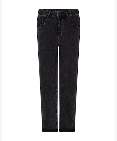 Caitlin Side Patch Barrel Jeans in Black