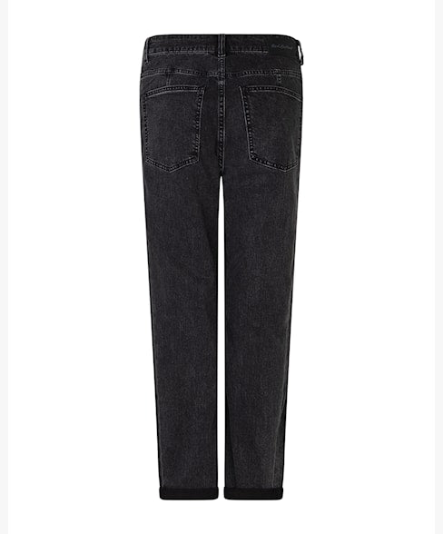Caitlin Side Patch Barrel Jeans in Black