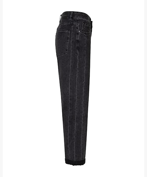 Caitlin Side Patch Barrel Jeans in Black
