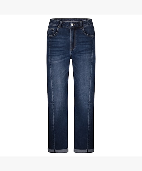 Caitlin Side Patch Barrel Jeans in Dark Stone Used