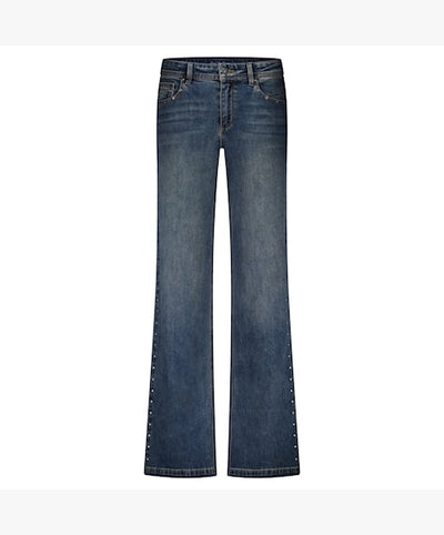 Colette Stud Wide Leg Jeans in Vintage Denim