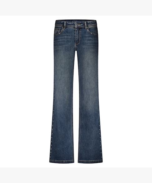 Colette Stud Wide Leg Jeans in Vintage Denim