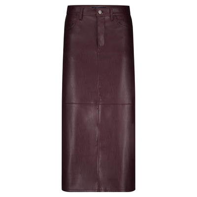 A Line Faux Leather Midi Skirt