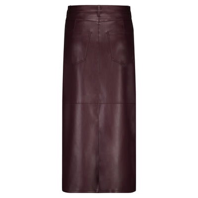 A Line Faux Leather Midi Skirt