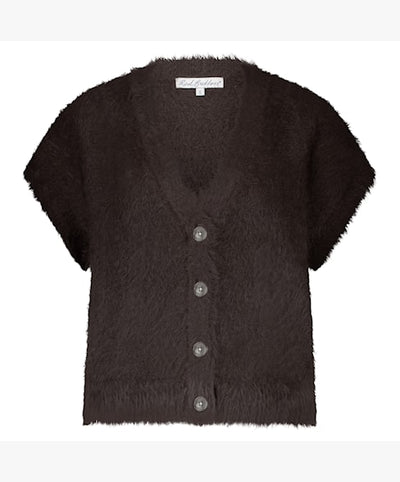 Zena Sleeveless Fuzzy Cardigan