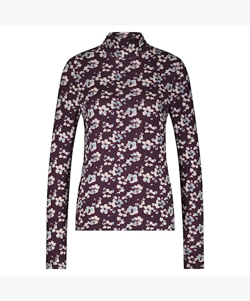 Rolinde Long Sleeve Top in Aubergine Floral